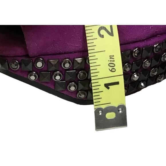 Sam Edelman Yesenia Studded Peep Toe Pump Heels Dark Pink Fuschia sz 6.5 6 1/2 - Picture 9 of 10